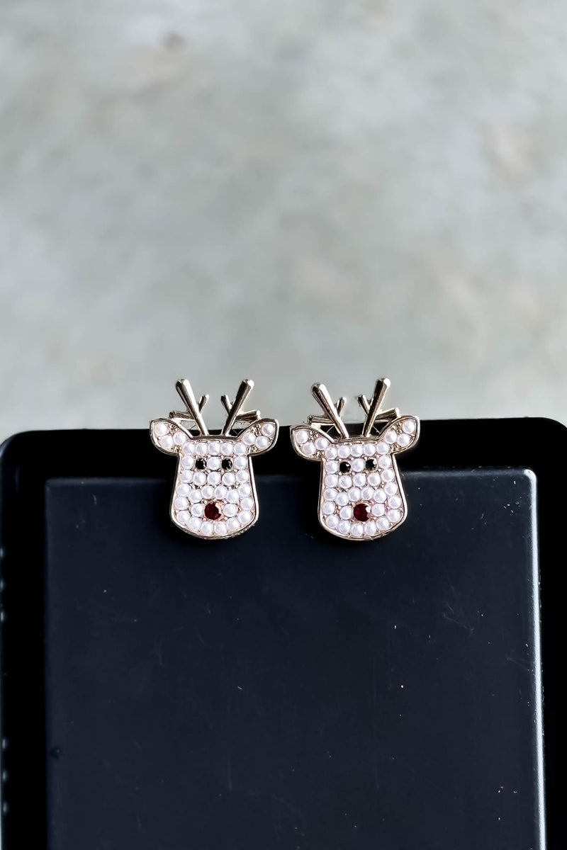 Reindeer Pearl Earrings