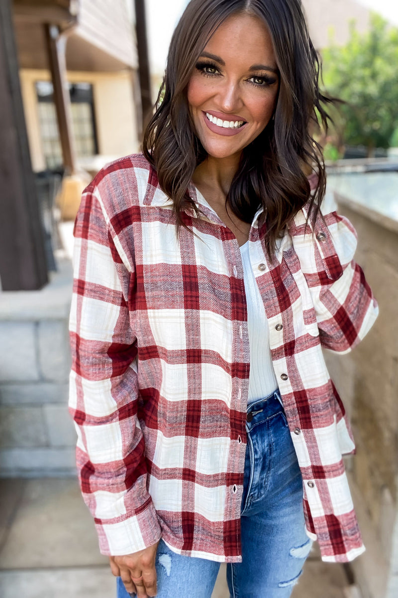Feel Good Women's Red Flannel Top