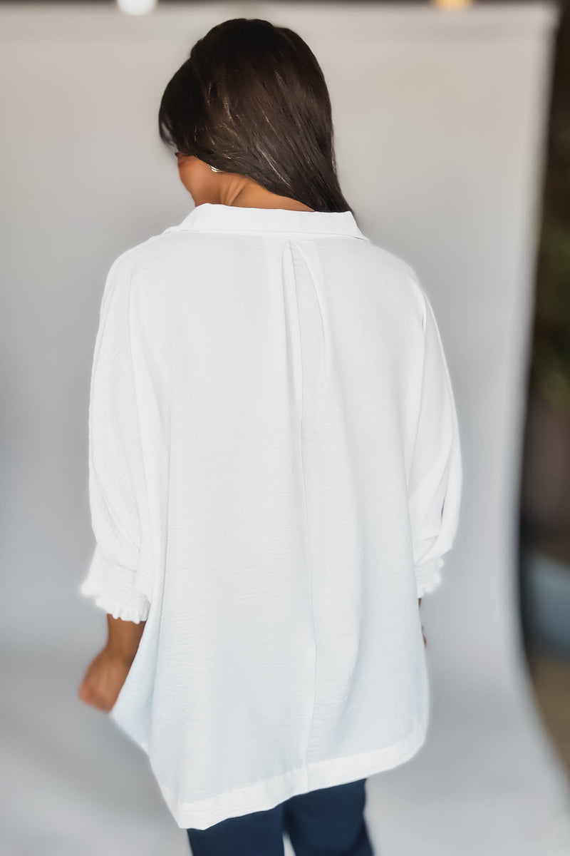 Angie Off White Airflow Collar Top