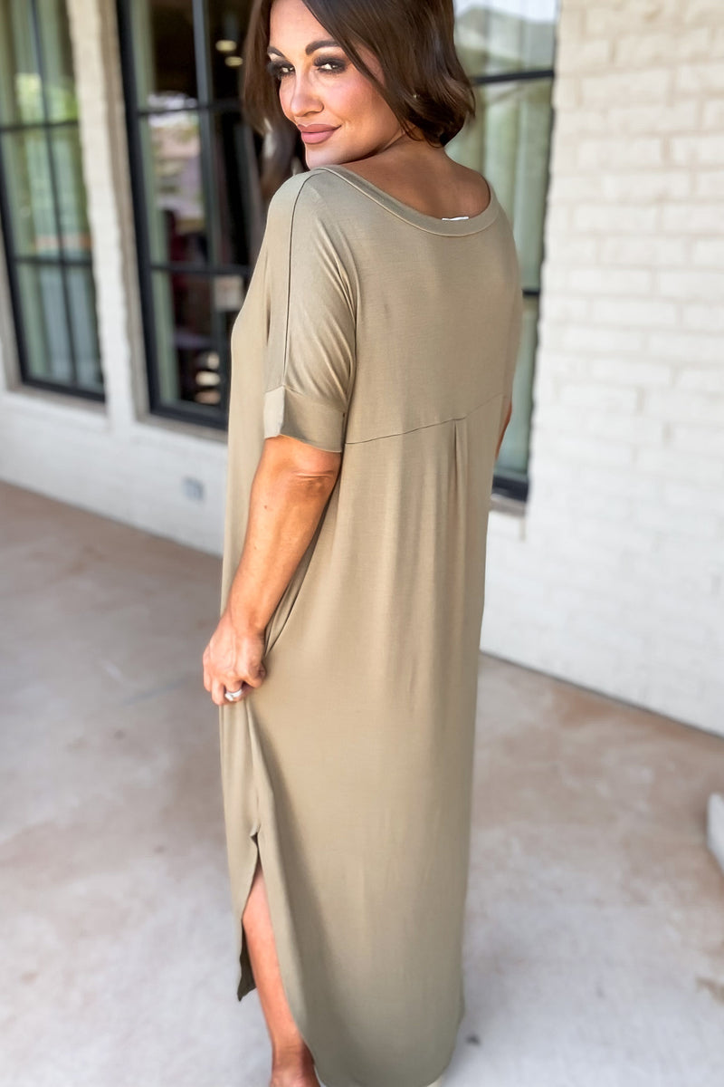 Livin' My Life Khaki Maxi Dress