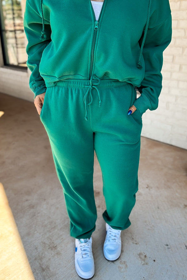 Keep It Casual Peacock Fleece Jogger