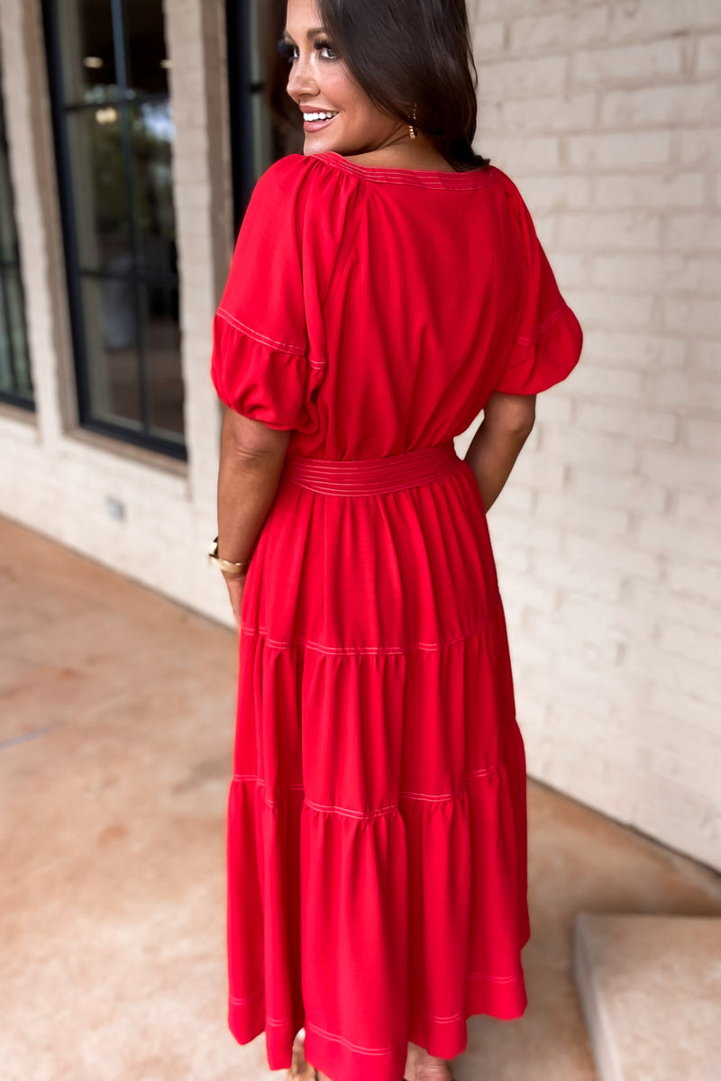 Beauty Red Midi Dress