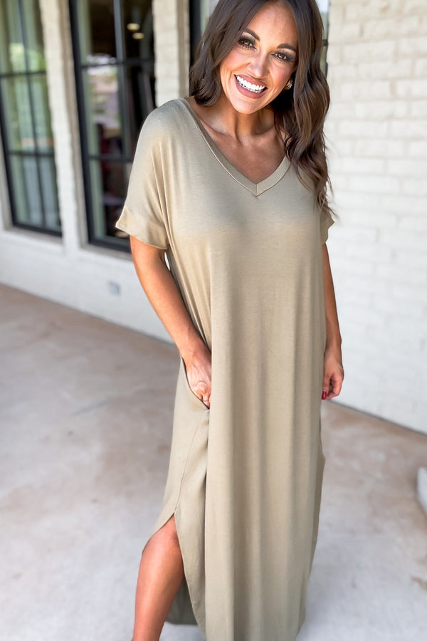 Livin' My Life Khaki Maxi Dress