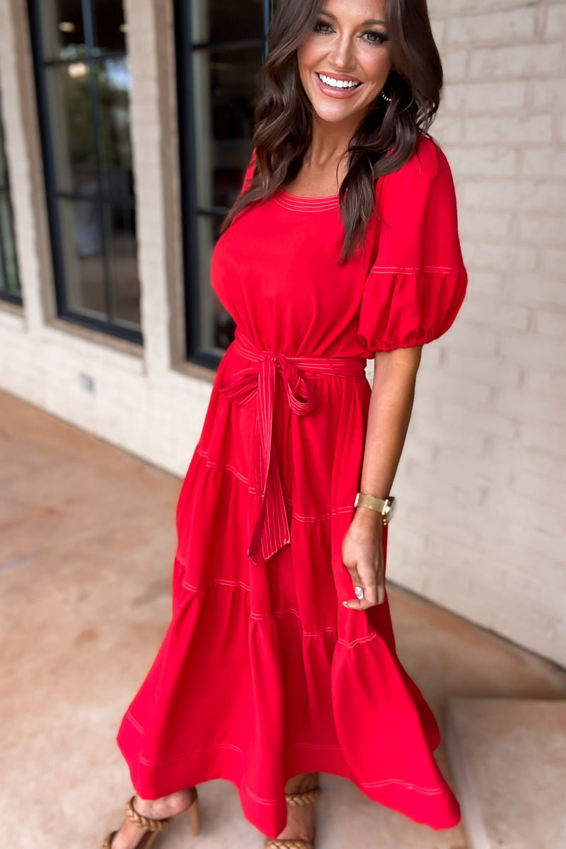 Beauty Red Midi Dress