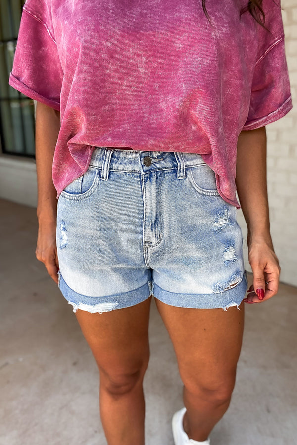 Summer Daze Light Wash Denim Shorts