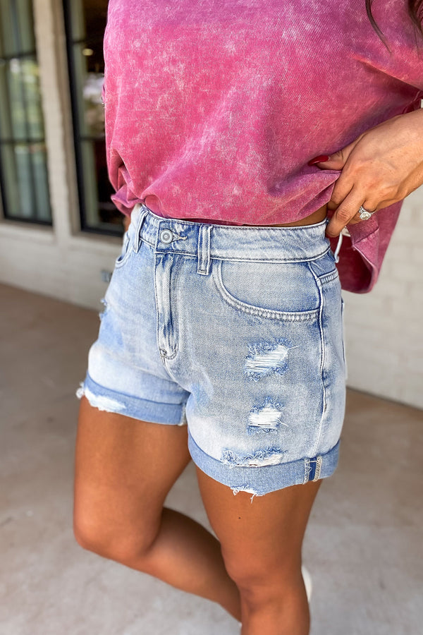 Summer Daze Light Wash Denim Shorts