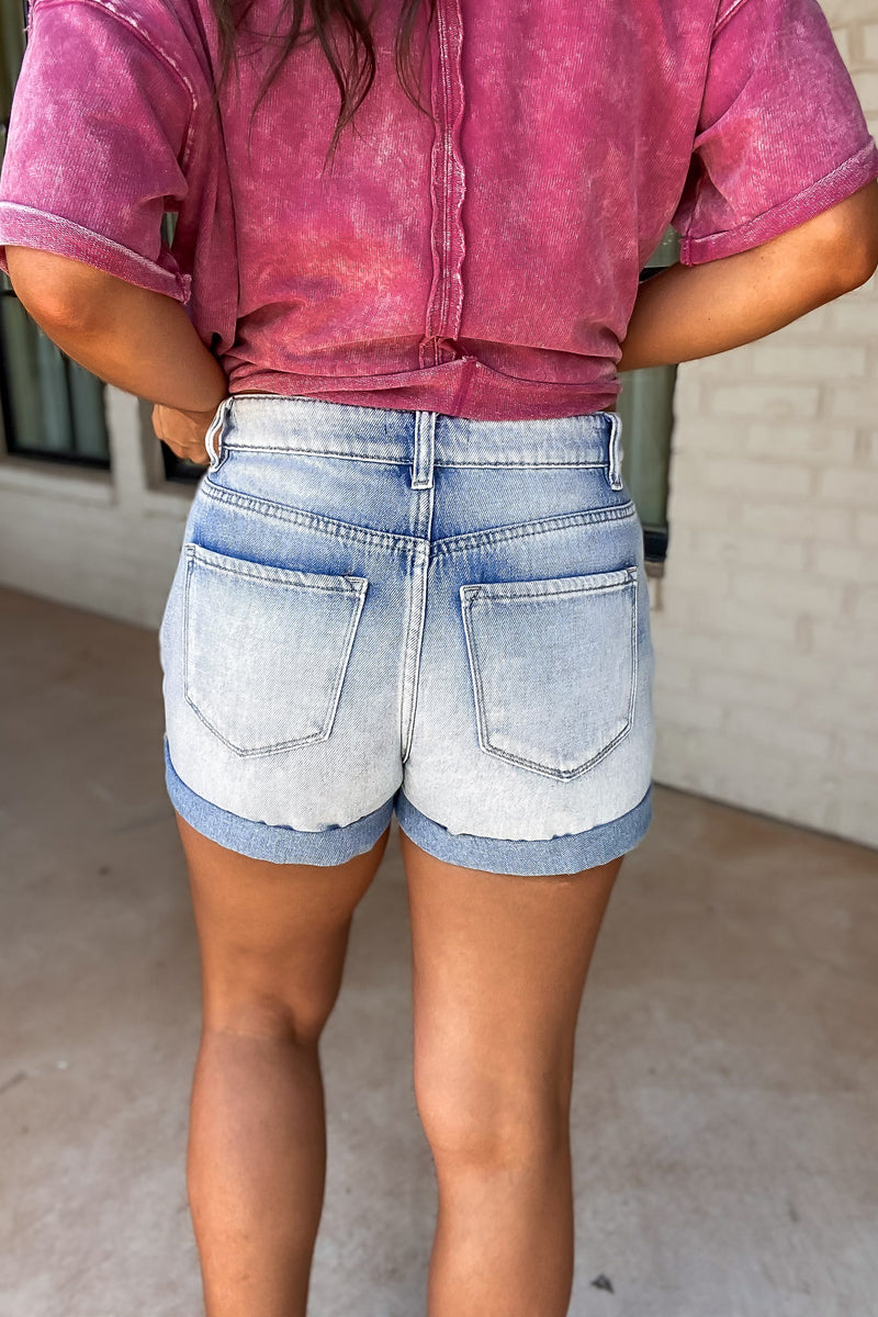 Summer Daze Light Wash Denim Shorts