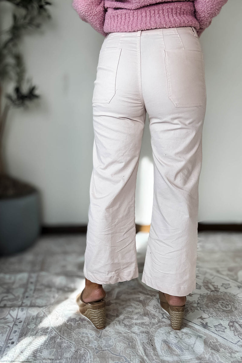 Powder Pink Ankle Cropped Pants