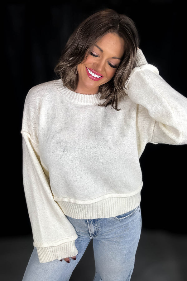 Bonfire Babe Cream Oversized Long Sleeve Sweater