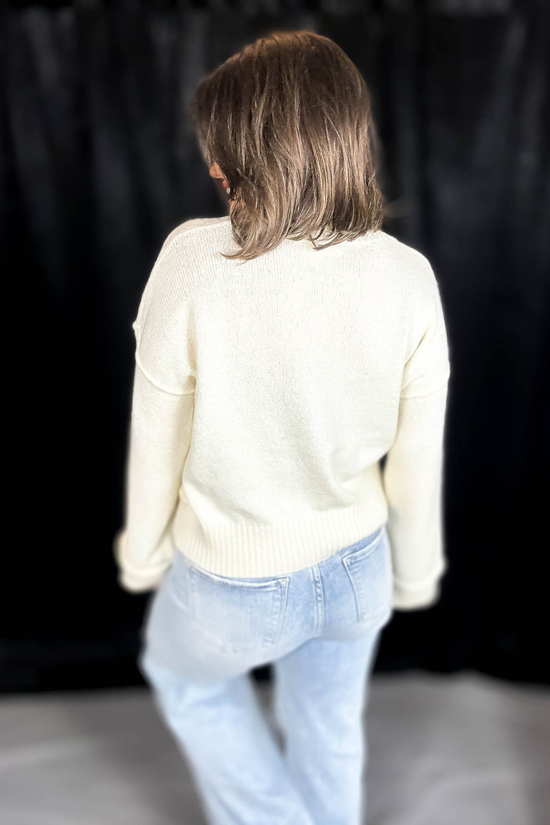 Bonfire Babe Cream Oversized Long Sleeve Sweater