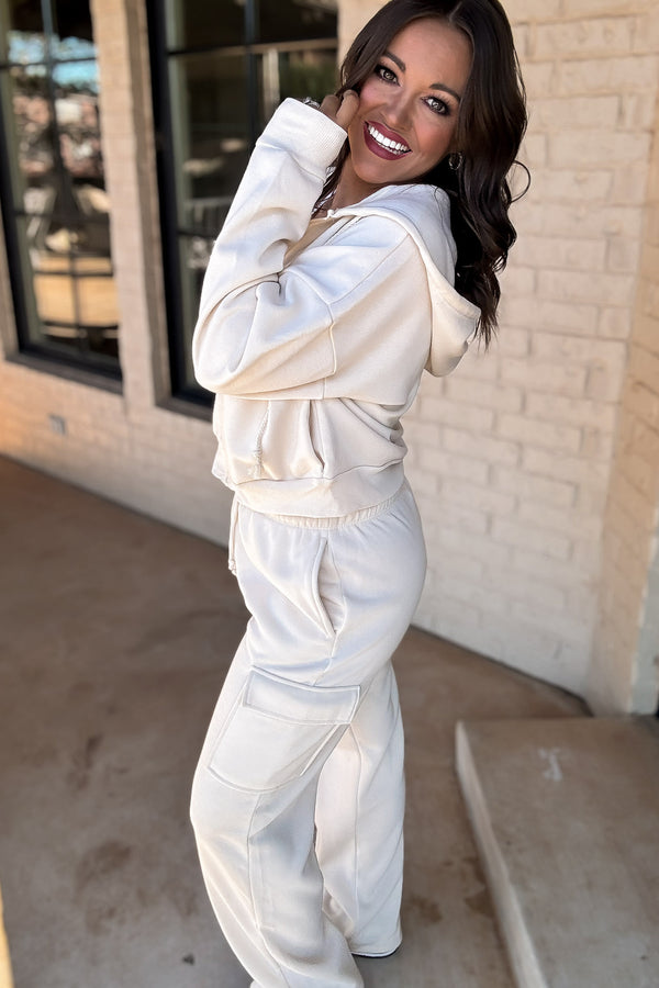 My Very Best New Cream Side Pocket Detail Fleece Pants