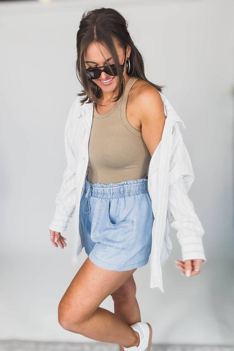 MABLE OVERSIZED STRIPPED BUTTON DOWN SHIRT