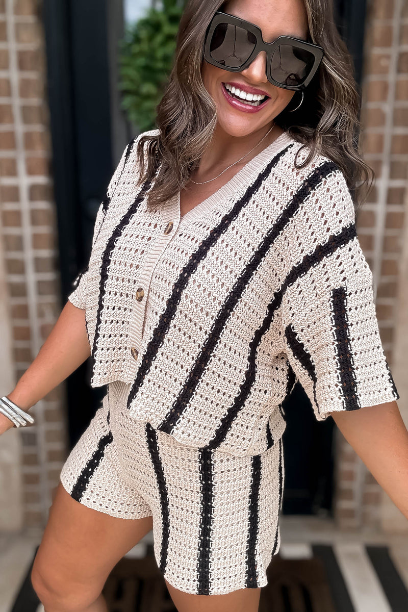 Open Knit Sweater Shorts