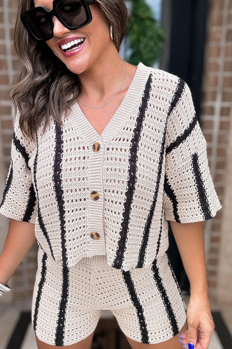 Open Knit Sweater Shorts