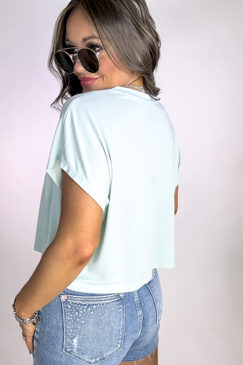Mint Super Soft Jersey Pleated Top
