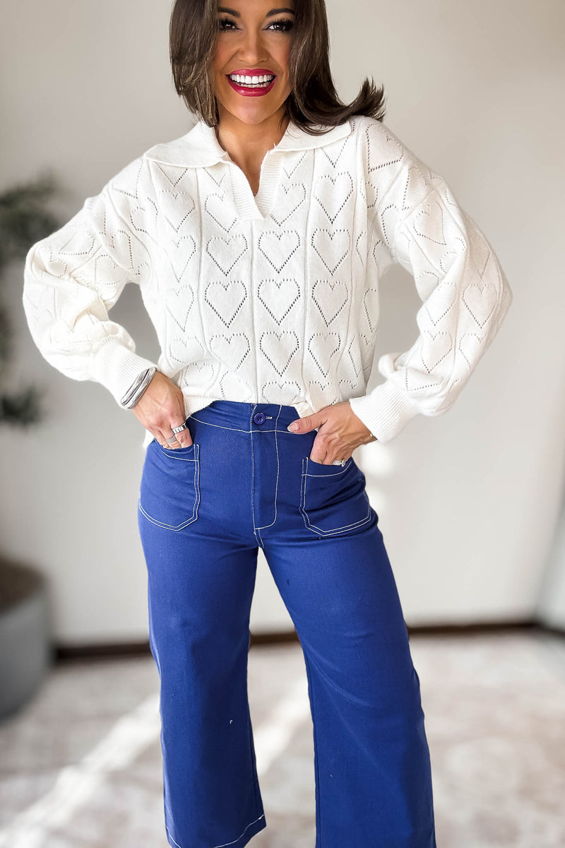 Royal Blue  Ankle Cropped Pants