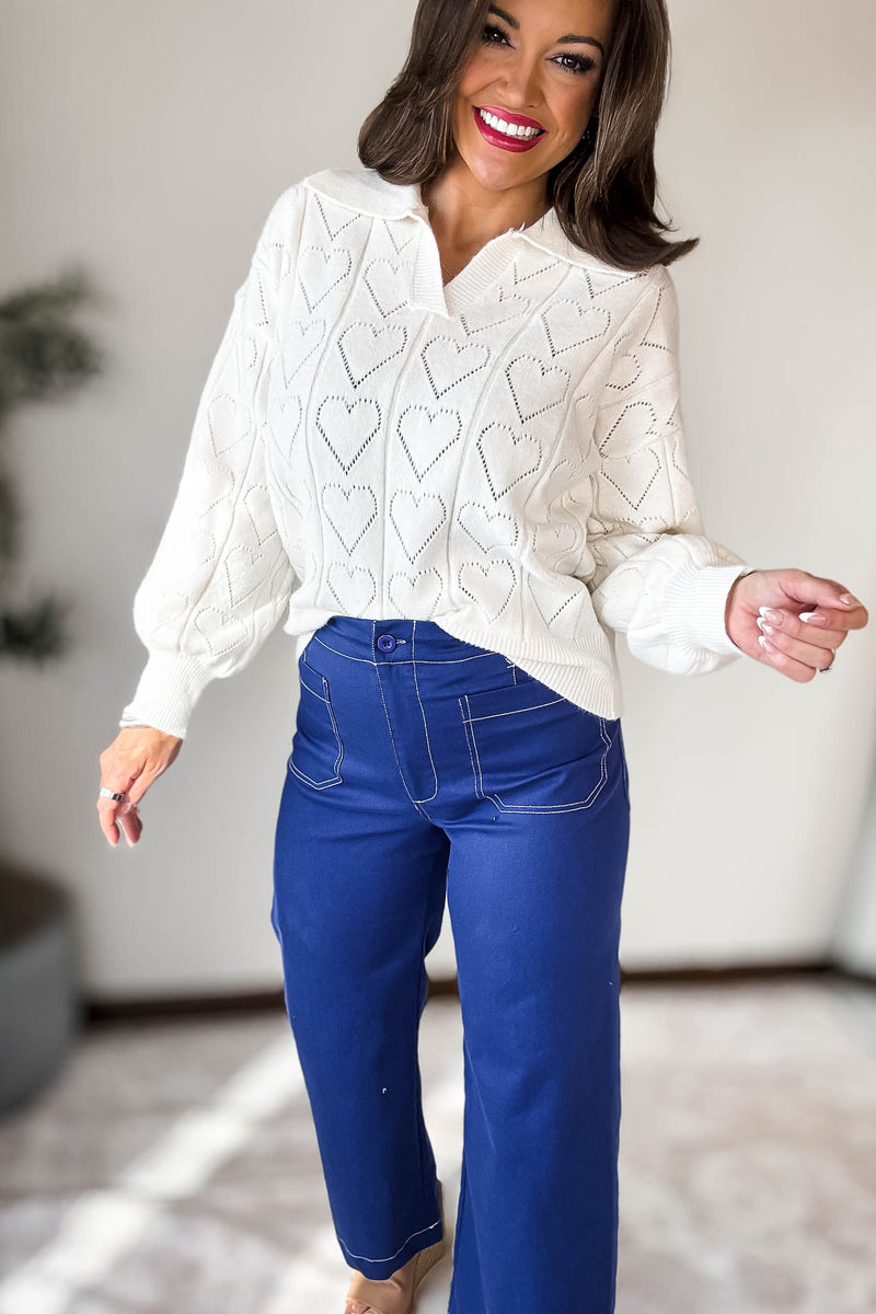 Royal Blue  Ankle Cropped Pants