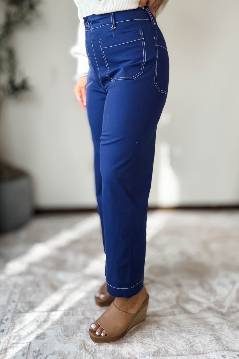 Royal Blue  Ankle Cropped Pants