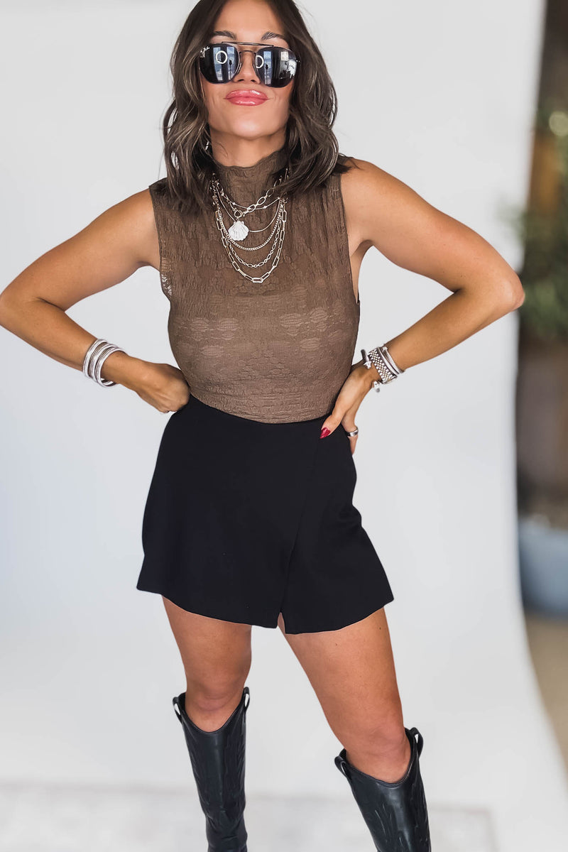 Mock Neck Sleeveless Bodysuit