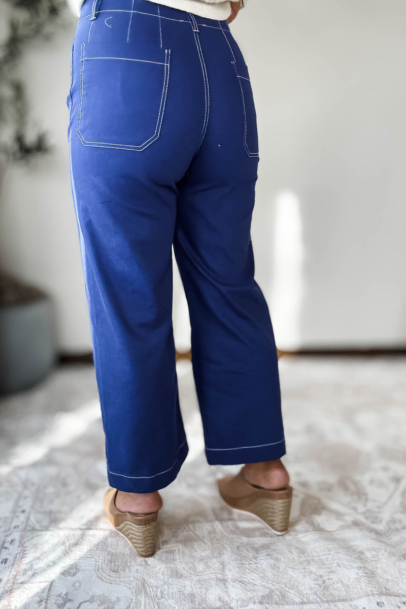 Royal Blue  Ankle Cropped Pants