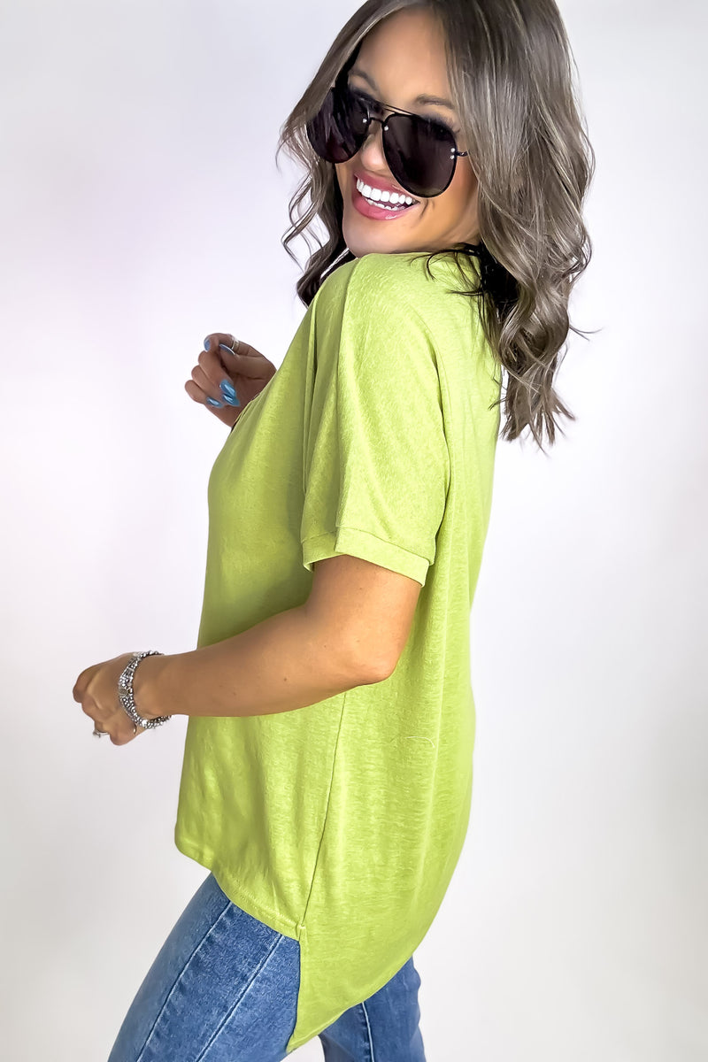 Sweet Sunshine Light Green Henley Top