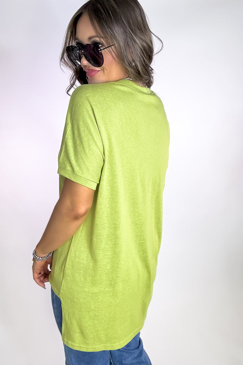 Sweet Sunshine Light Green Henley Top