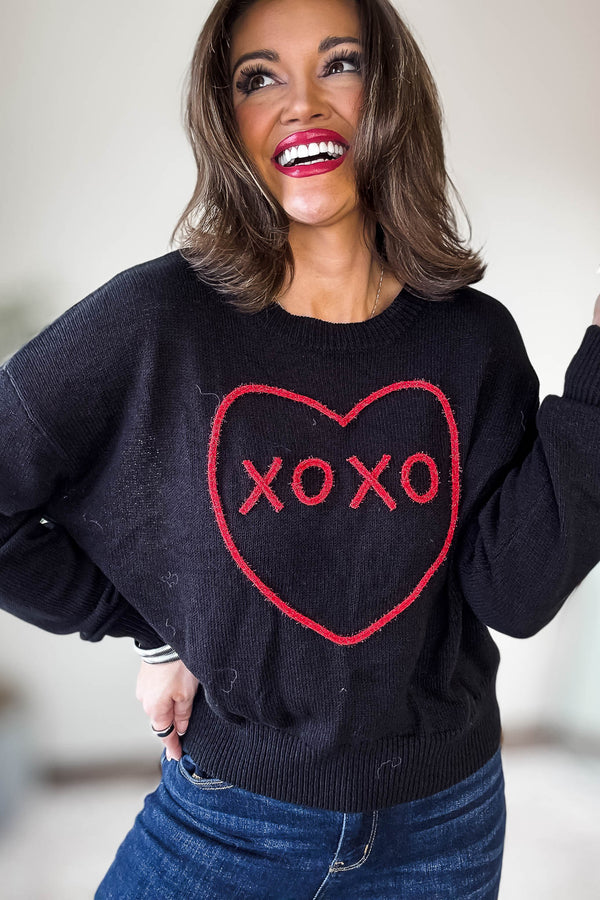XOXO Stitch Long Sleeve Sweater