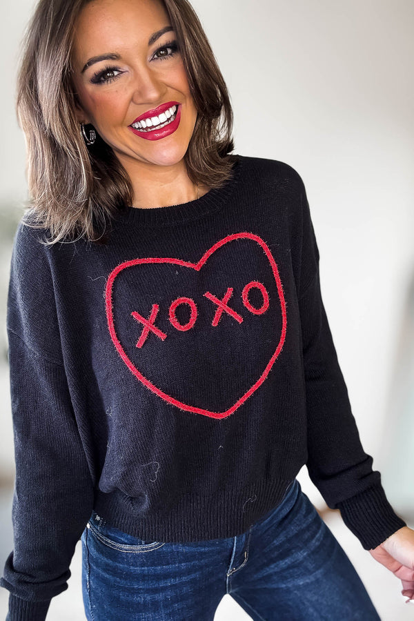 XOXO Stitch Long Sleeve Sweater
