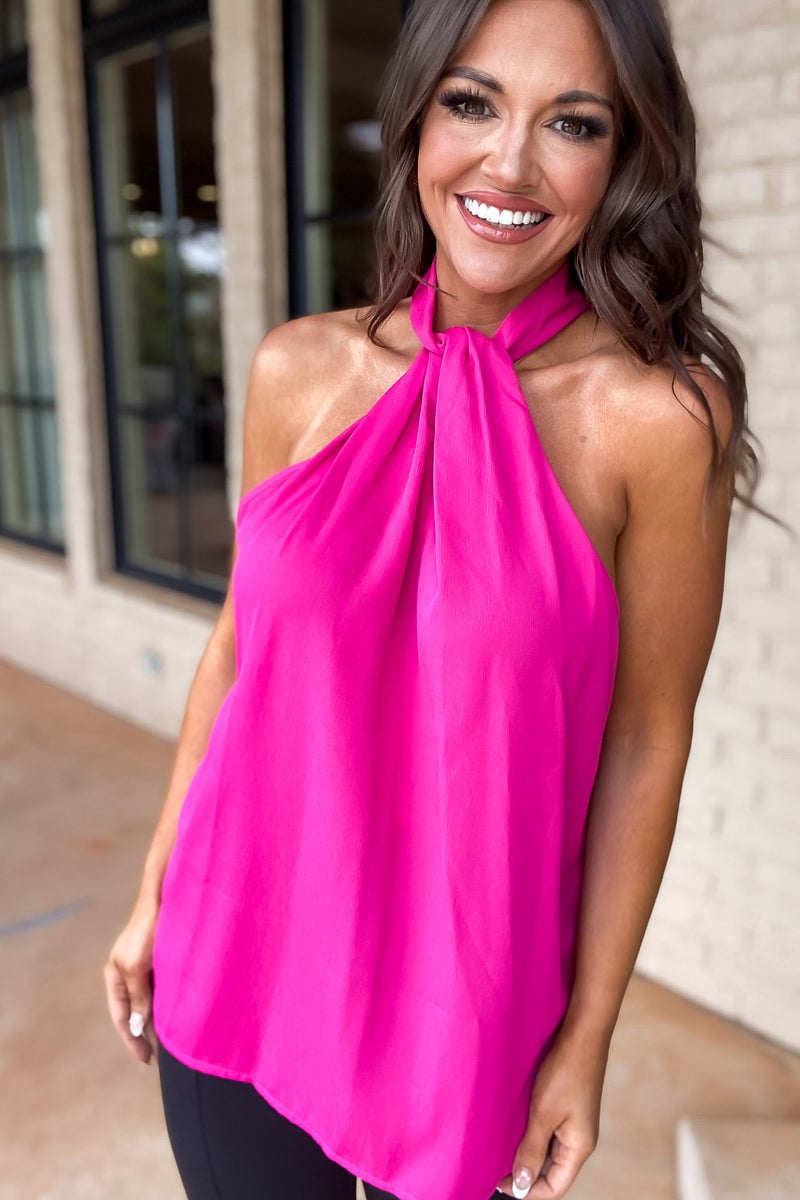 The Only Answer Fuchsia Top