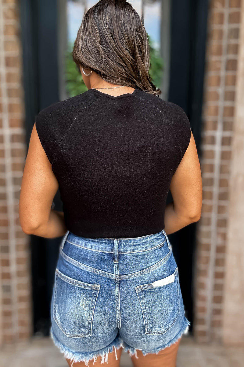 Football Game Day Square Neck Cap Sleeve Knit Top