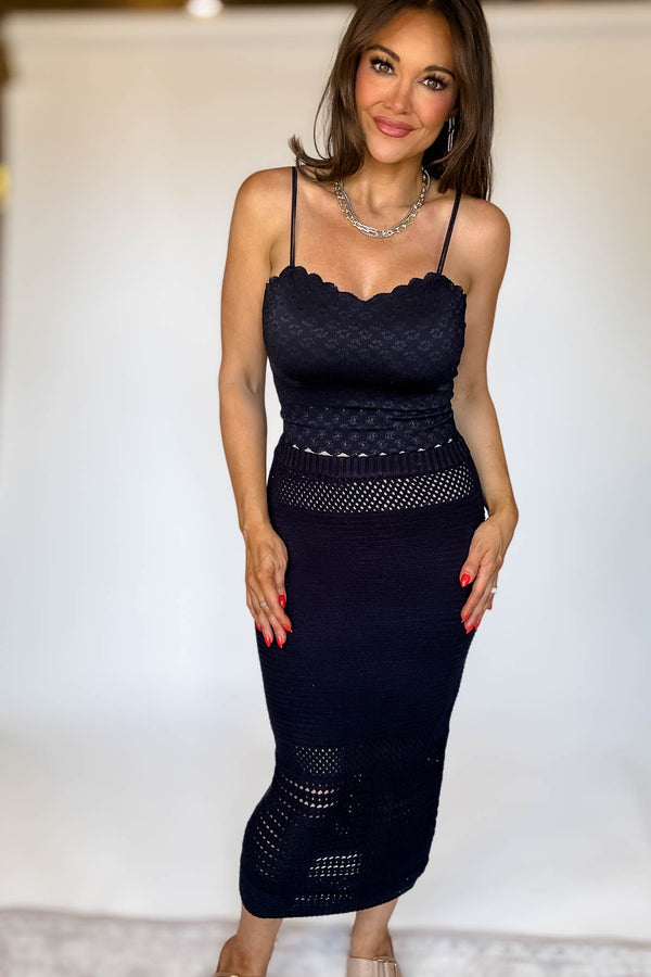 Black Crochet Skirt