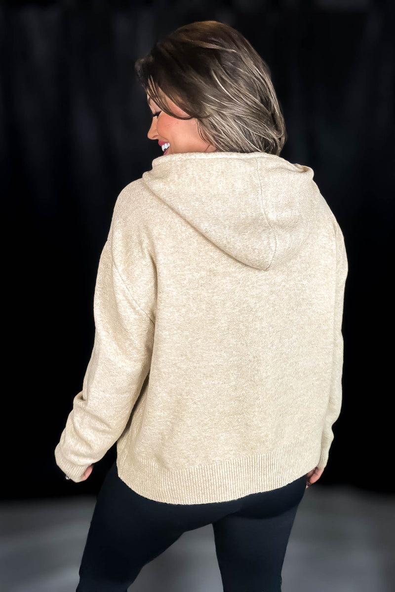 Most Magical Taupe Drawstring Hoodie Sweater