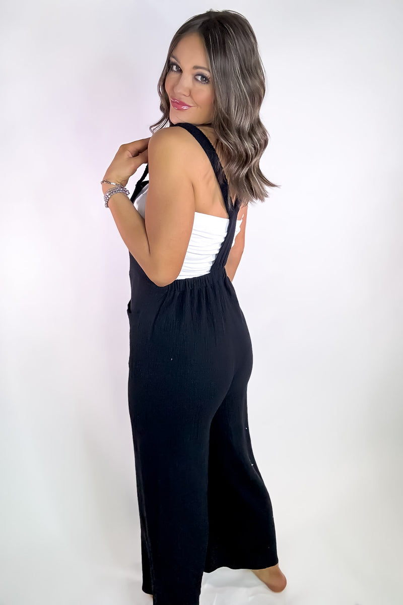 Double Up Black Overall Jumpsuit