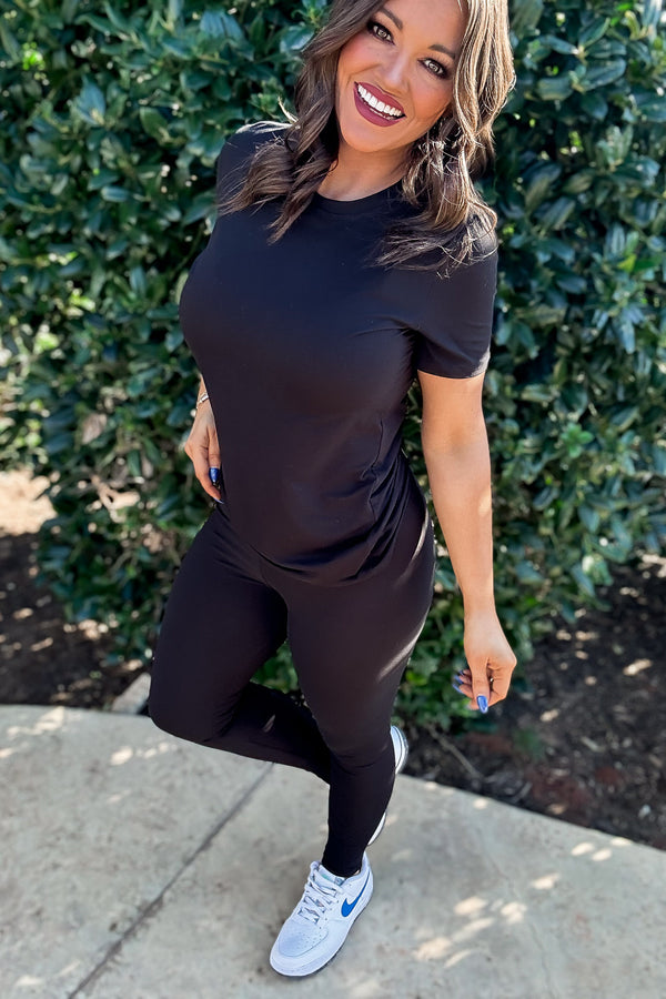 Basic Brushed T Shirt / Leggings Set
