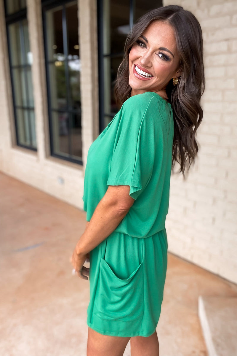 Subtle Statement Kelly Green Romper