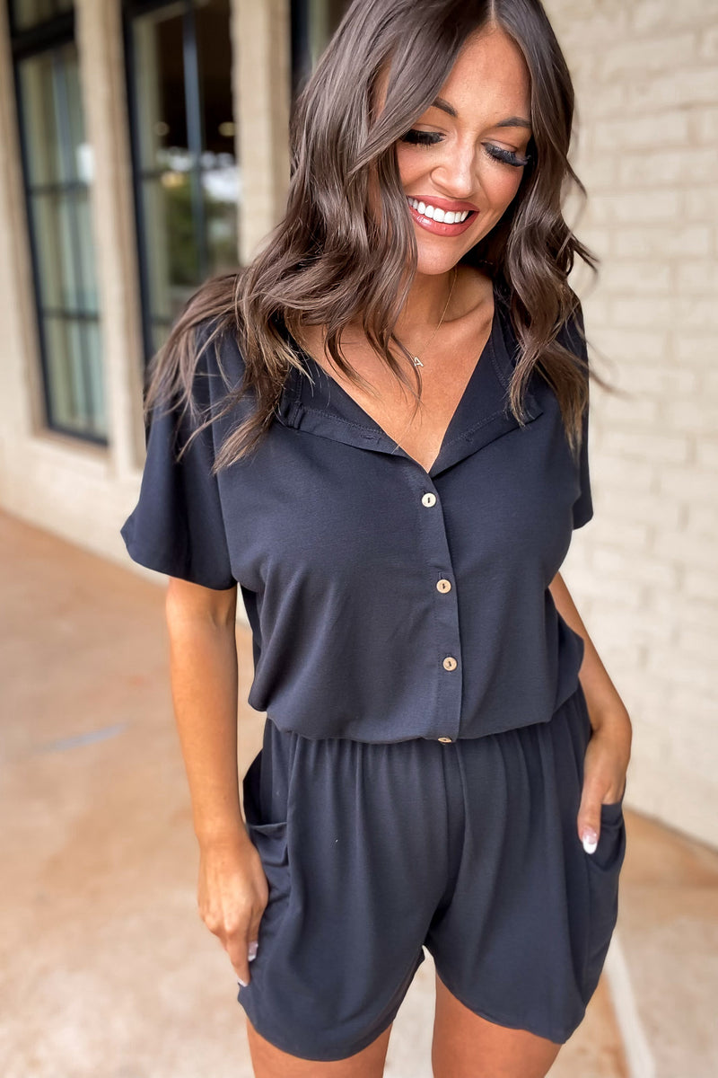 Subtle Statement Black Romper