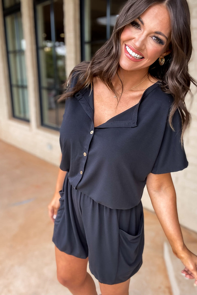 Subtle Statement Black Romper