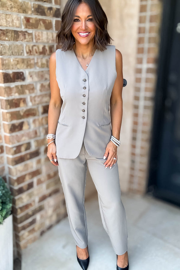 High Waist Pintuck Detail Long Pants