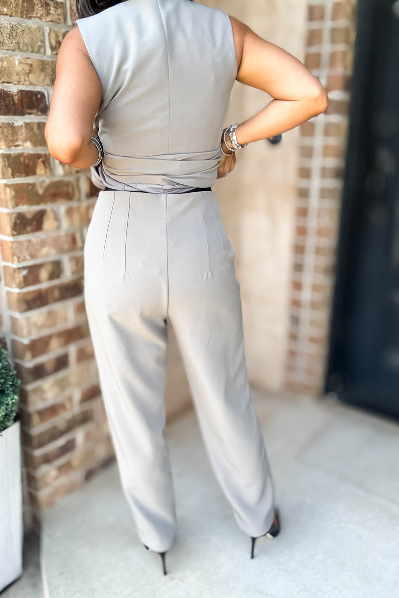 High Waist Pintuck Detail Long Pants