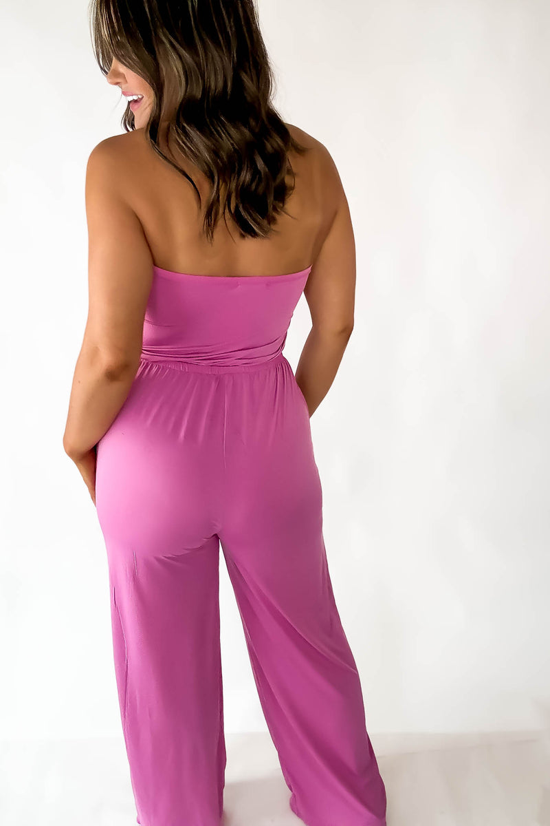 This Is Your Sign Lilac Wide-Legged Strapless Jumpsuit