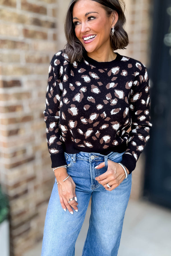 Leopard Animal Jacquard Sweater