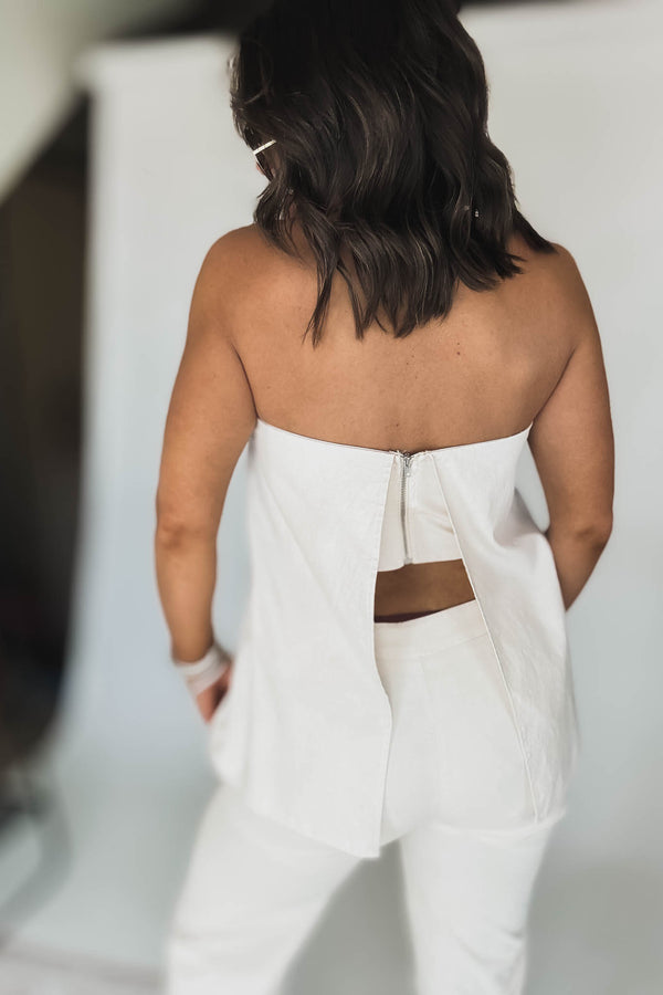 Cream Full Length Tube Top