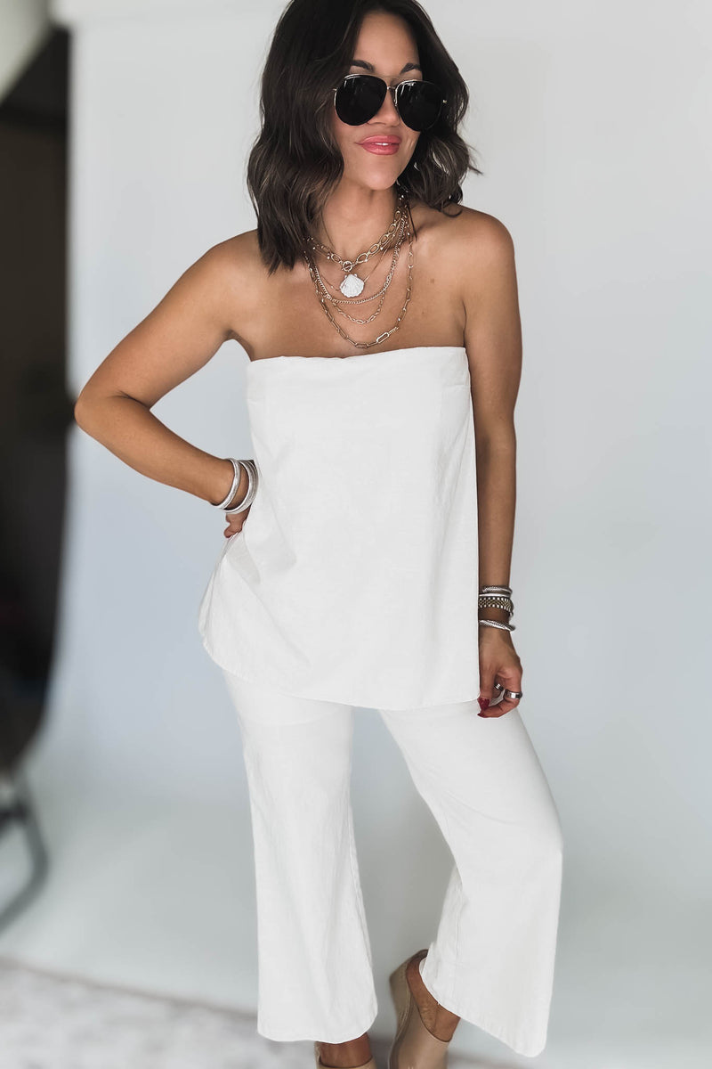 Cream Mid Rise Pants
