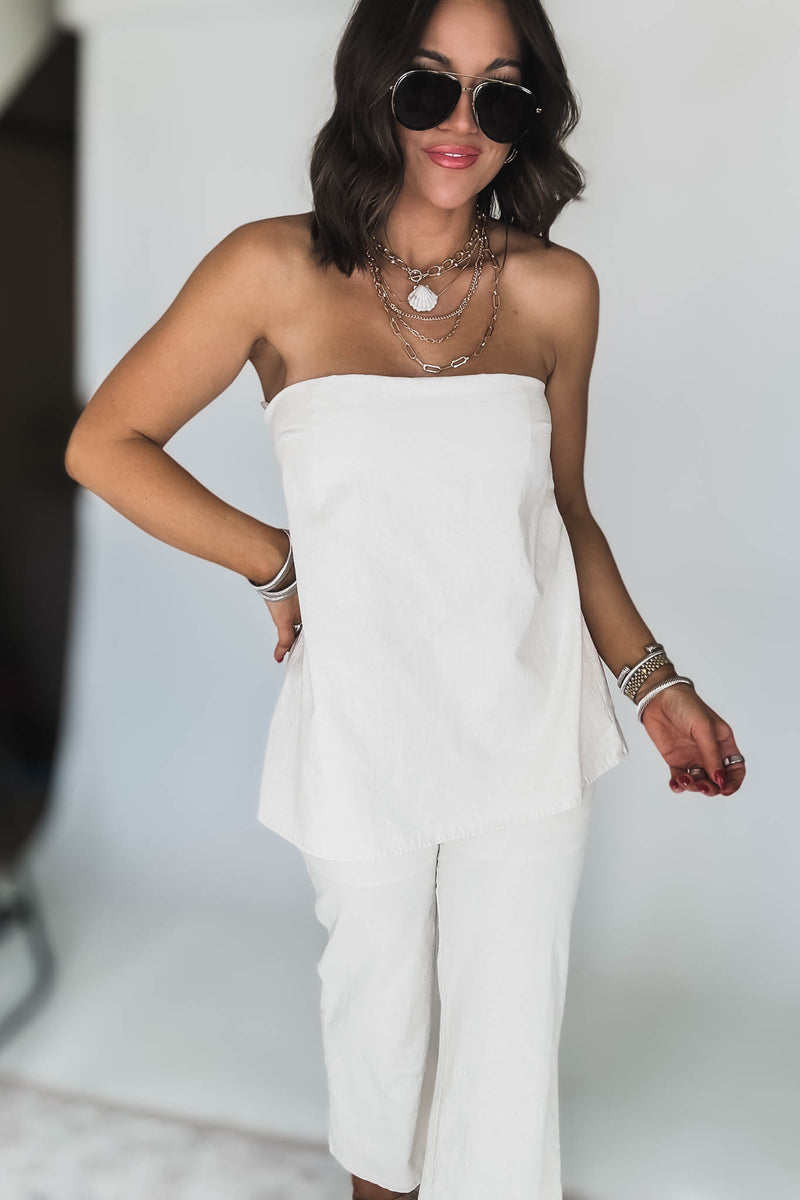 Cream Mid Rise Pants