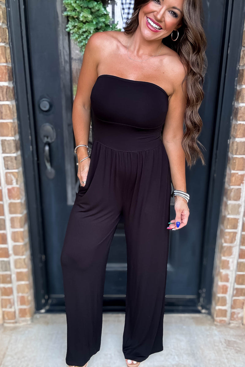 Strapless Lounge Black Jumpsuit