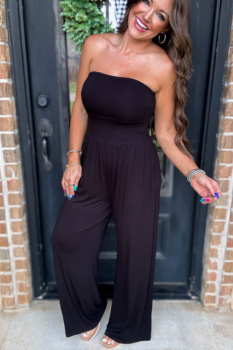 Strapless Lounge Black Jumpsuit
