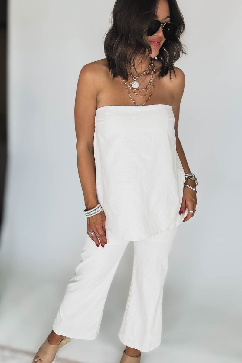 Cream Mid Rise Pants