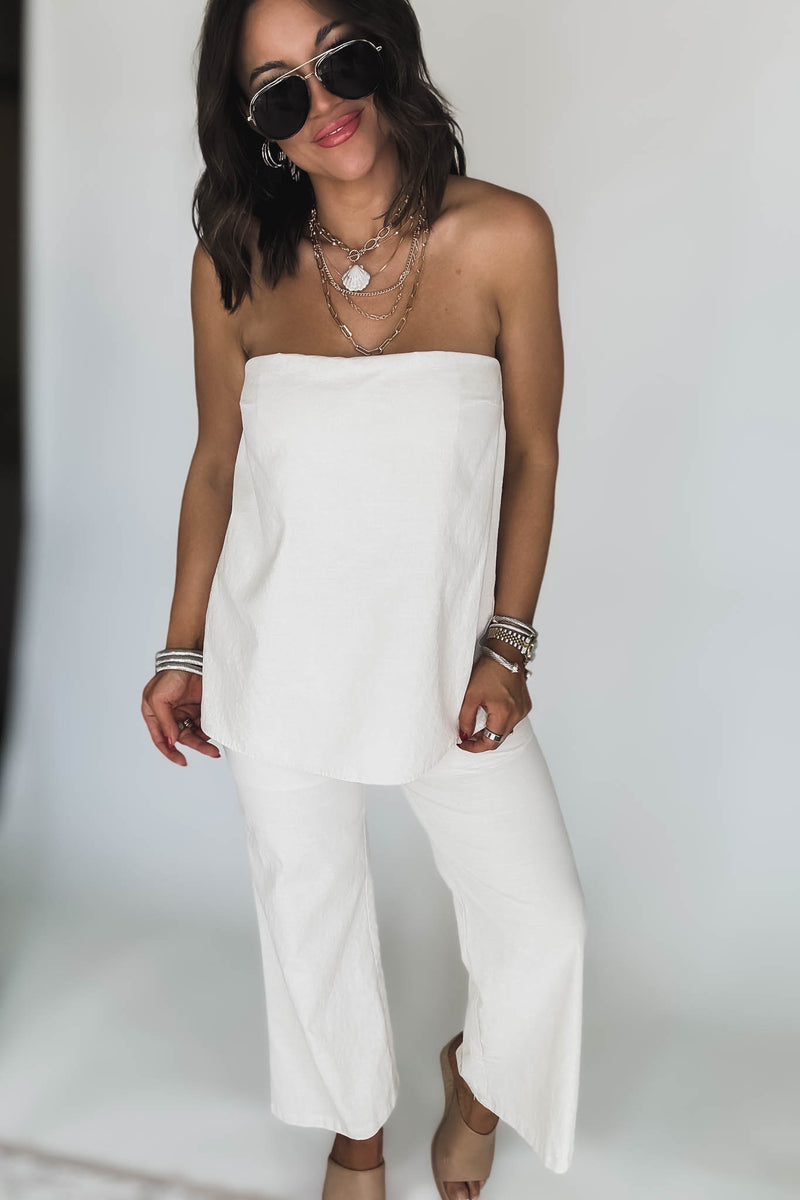 Cream Mid Rise Pants