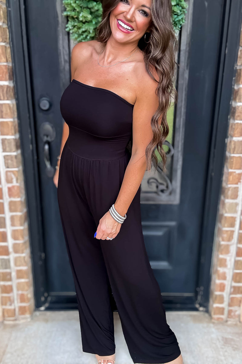 Strapless Lounge Black Jumpsuit
