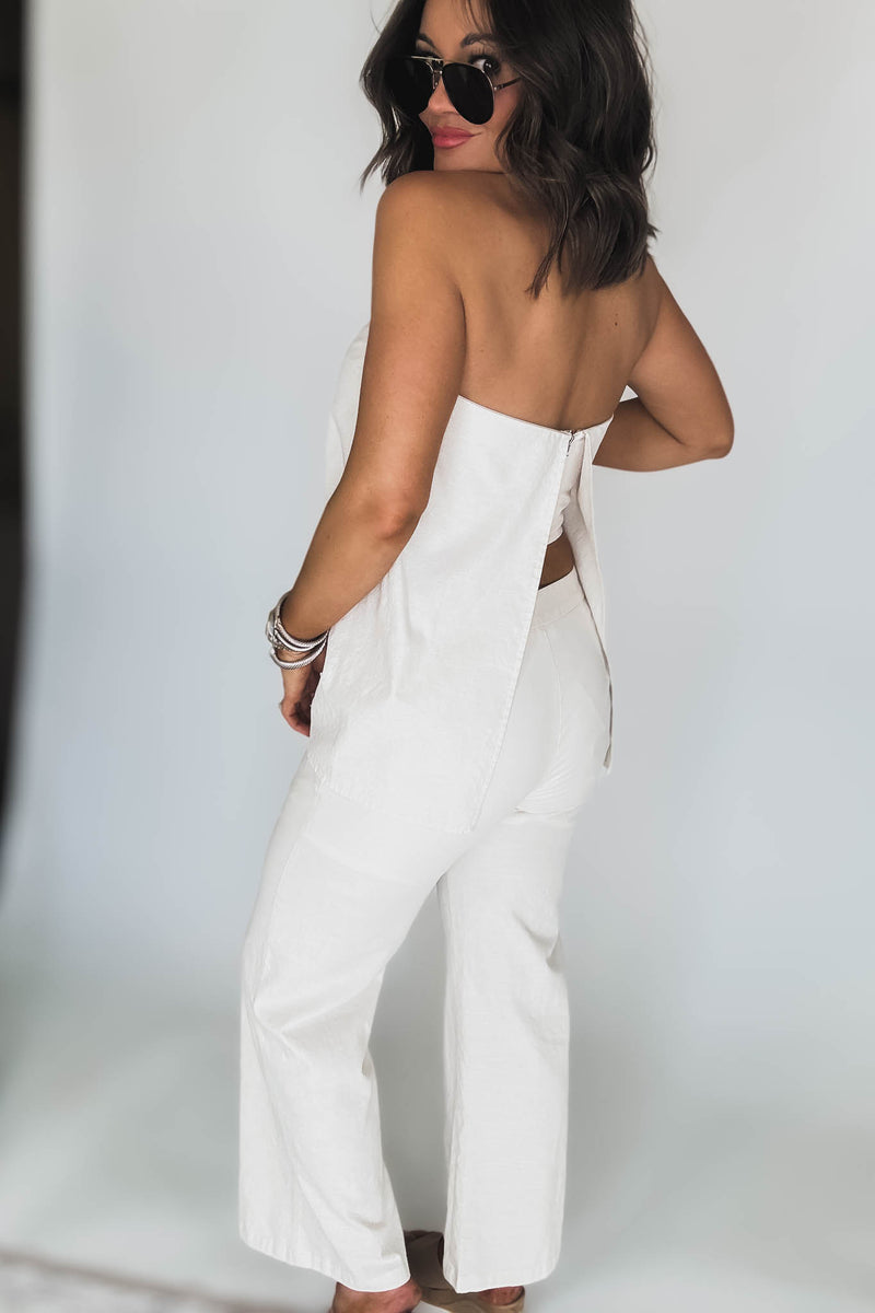 Cream Mid Rise Pants